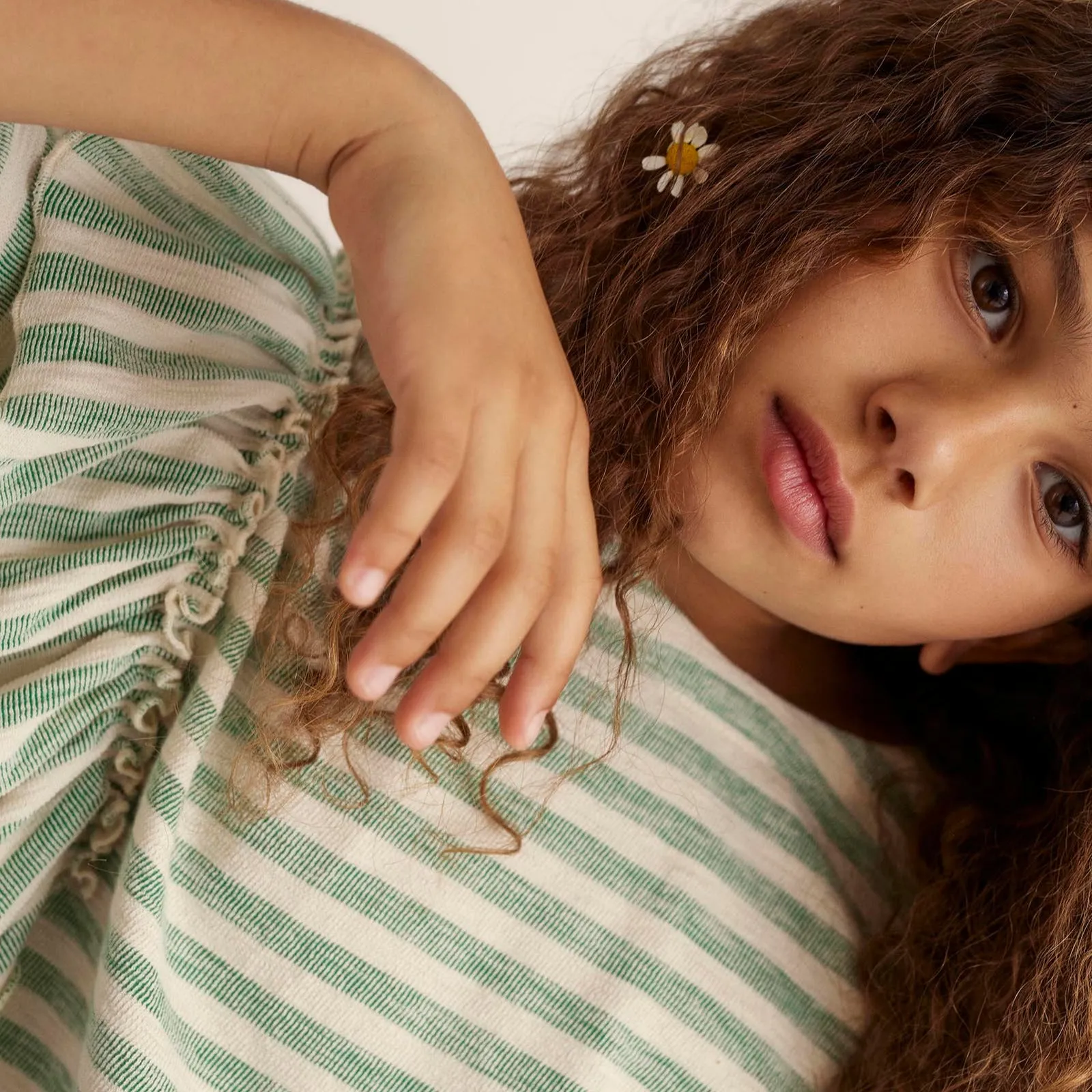 SILVIA GREEN GRASS STRIPE SWEATSHIRT