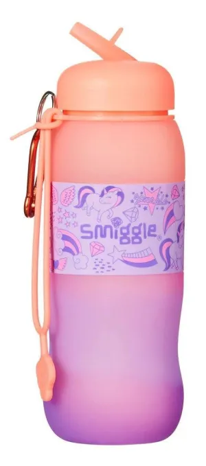 SMIGGLE Golly Silicone Roll Drink Bottle - Coral