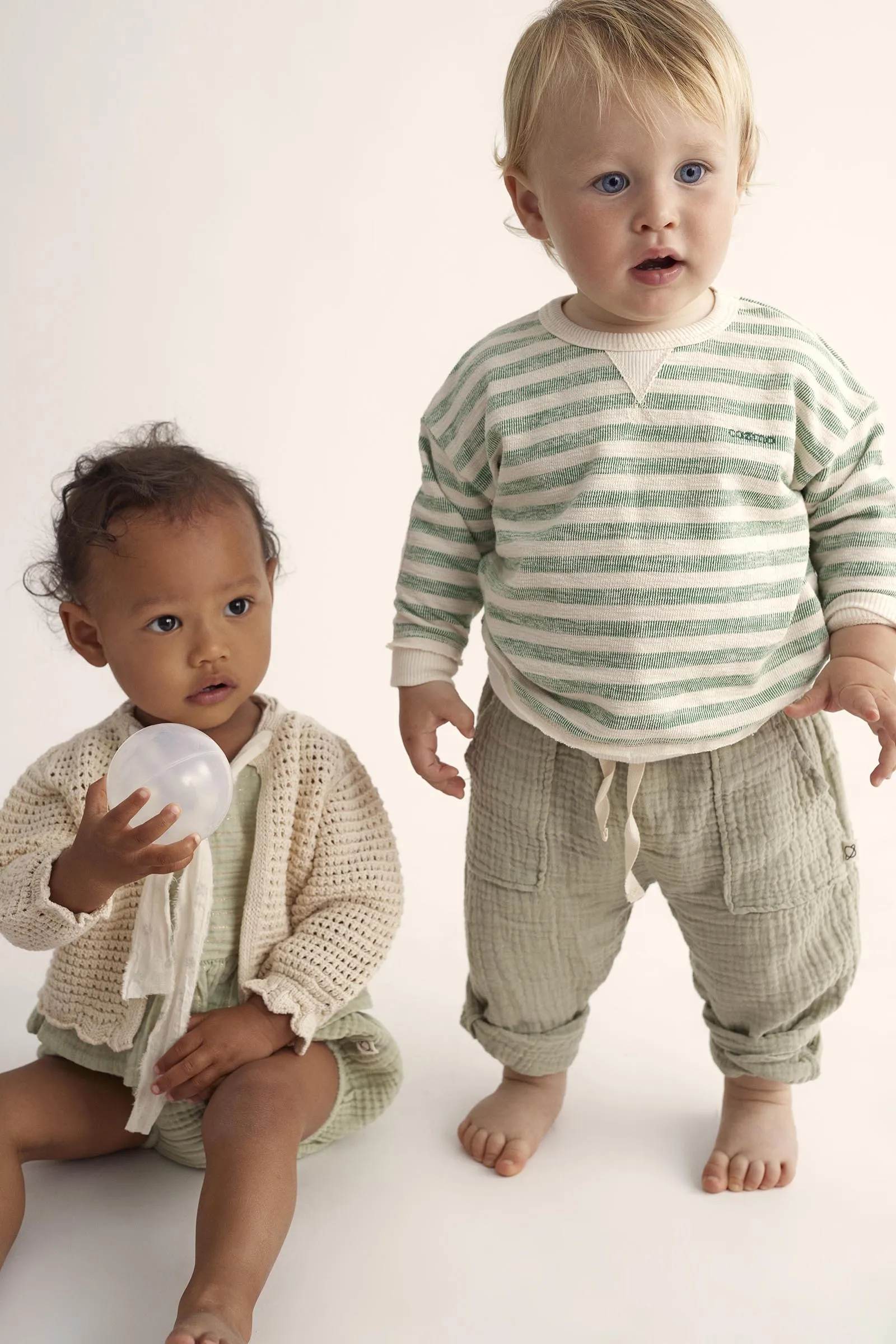 THIAGO GREEN GRASS STRIPE SWEATSHIRT