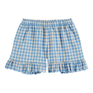 VICHY LAGOON BLUE GINGHAM CHECK SHORTS