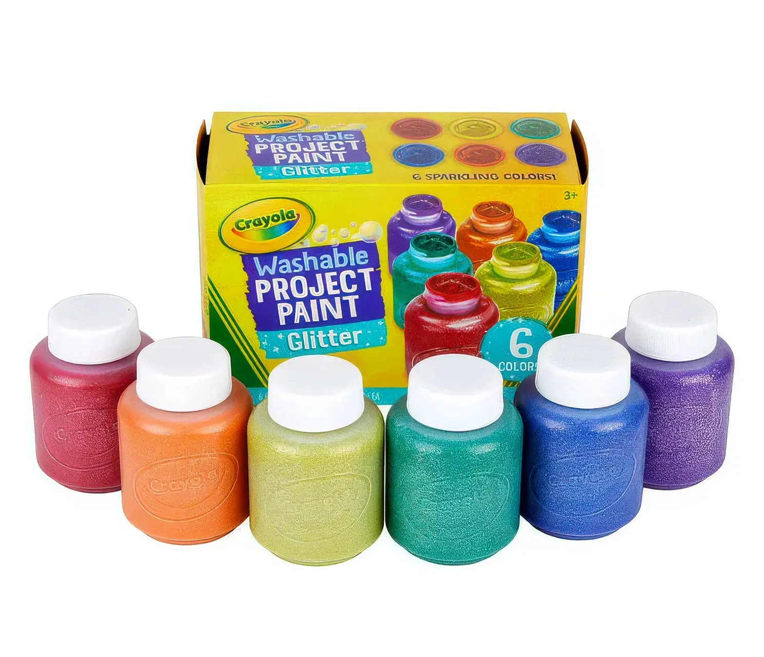 Washable Glitter Paint 6 Count