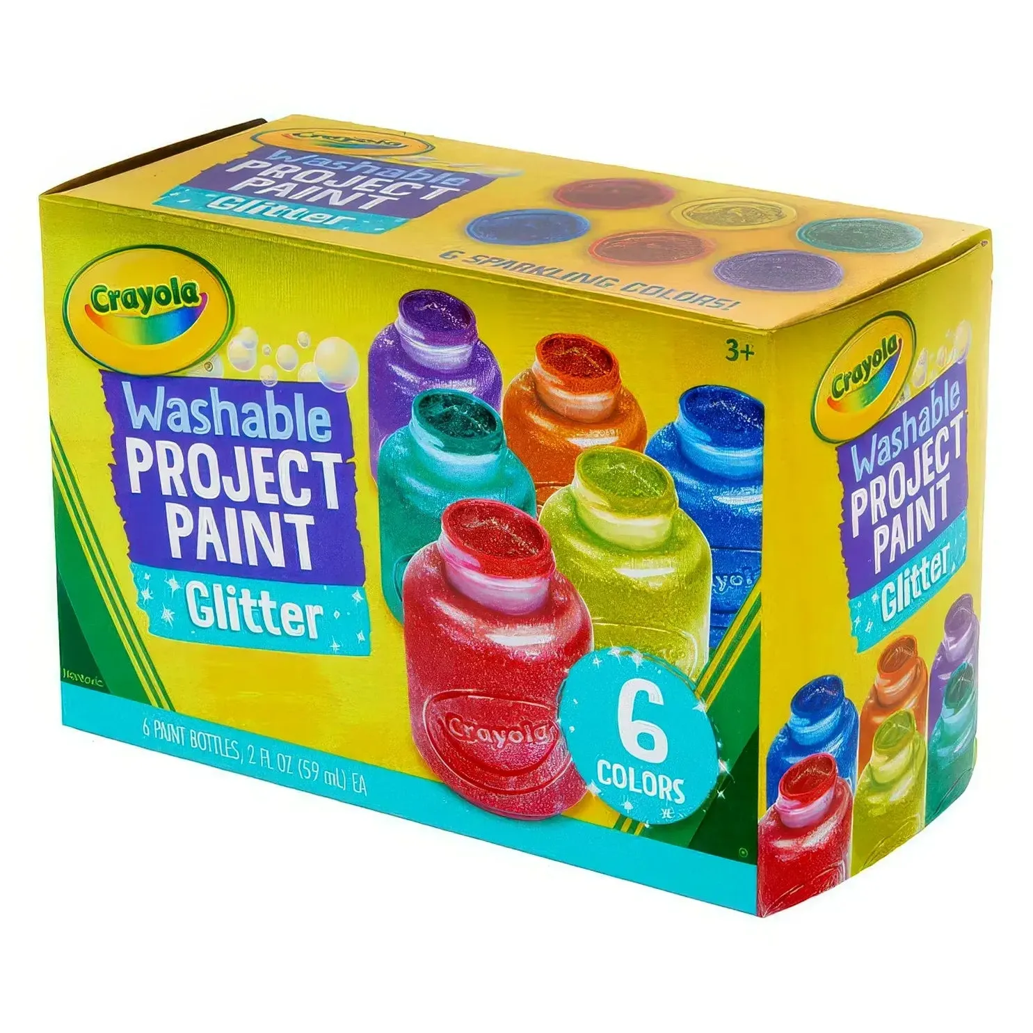Washable Glitter Paint 6 Count